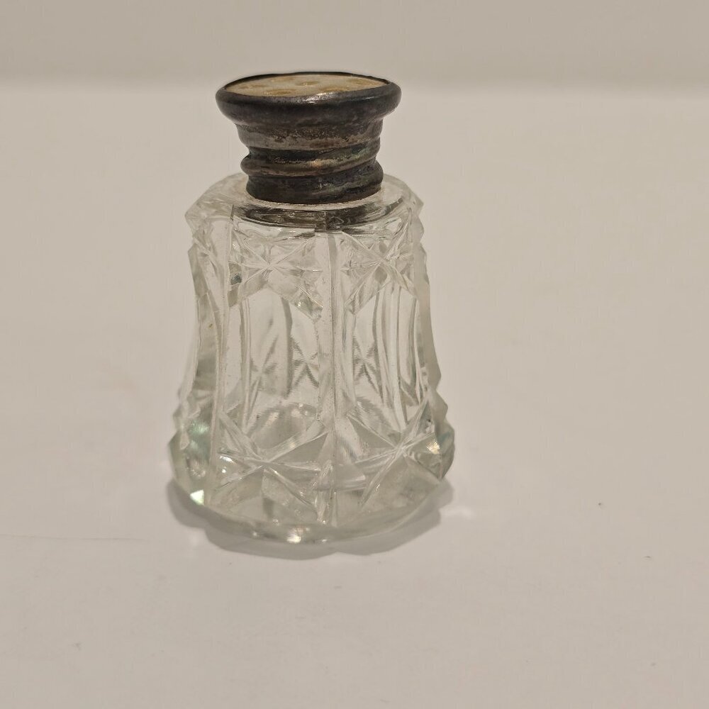 Birks - Vintage Cut Crystal Salt Shaker, Sterling Silver & MOP, Single​​
